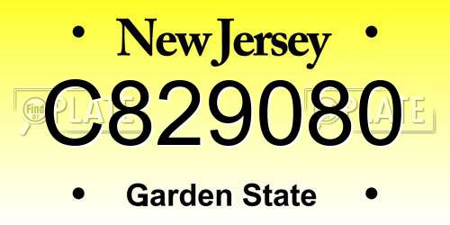 C829080 New Jersey License Plate