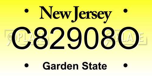 C82908O New Jersey License Plate