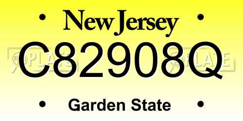 C82908Q New Jersey License Plate