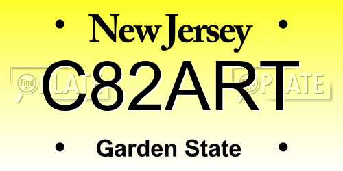 C82ART New Jersey License Plate