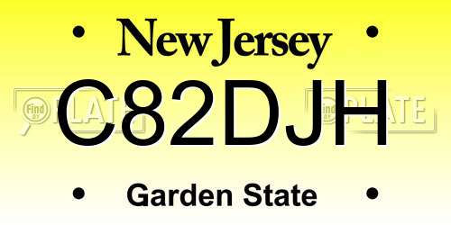 C82DJH New Jersey License Plate