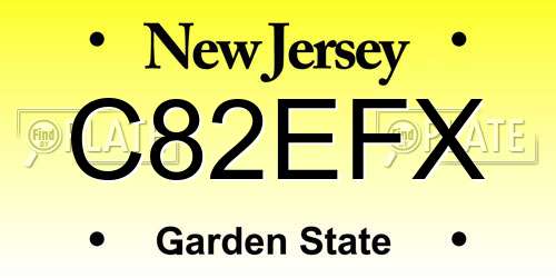 C82EFX New Jersey License Plate