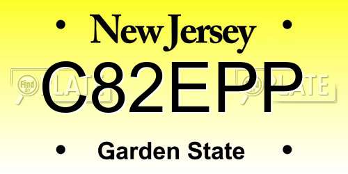 C82EPP New Jersey License Plate