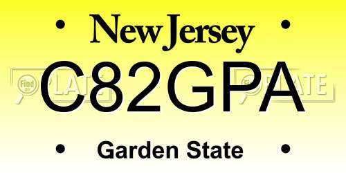 C82GPA New Jersey License Plate