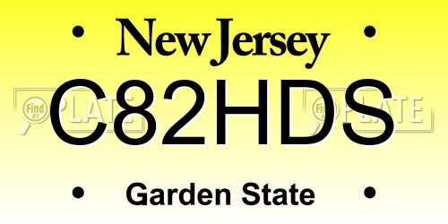 C82HDS New Jersey License Plate