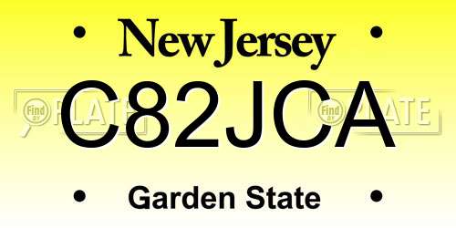 C82JCA New Jersey License Plate