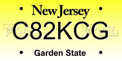 C82KCG New Jersey License Plate