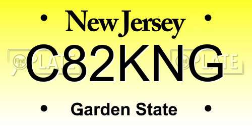 C82KNG New Jersey License Plate