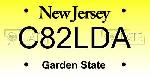 C82LDA New Jersey License Plate