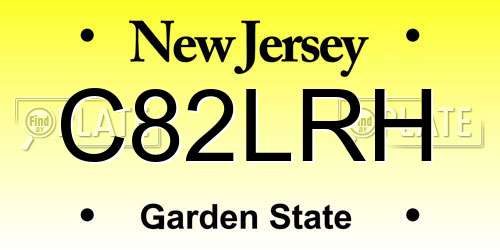 C82LRH New Jersey License Plate