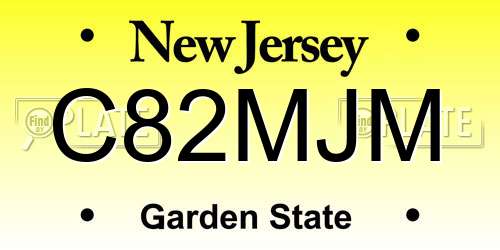 C82MJM New Jersey License Plate