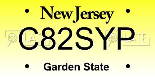 C82SYP New Jersey License Plate