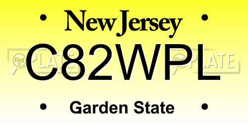 C82WPL New Jersey License Plate