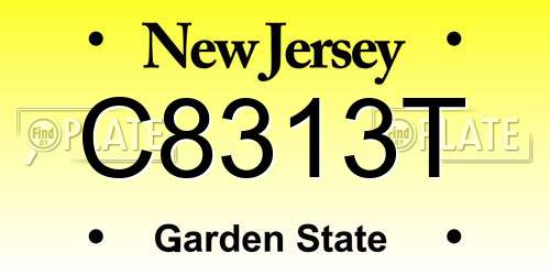 C8313T New Jersey License Plate