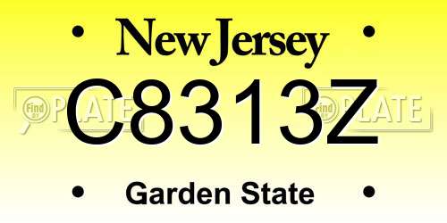 C8313Z New Jersey License Plate