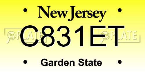 C831ET New Jersey License Plate
