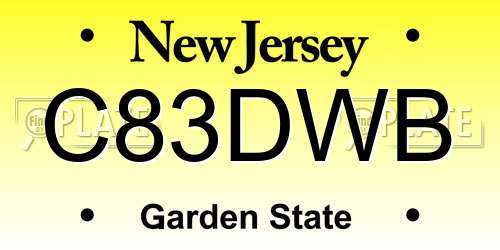C83DWB New Jersey License Plate
