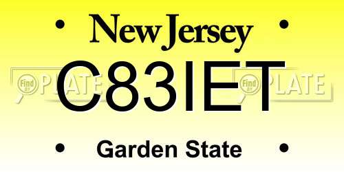 C83IET New Jersey License Plate