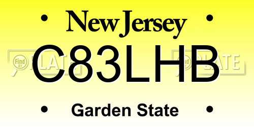 C83LHB New Jersey License Plate
