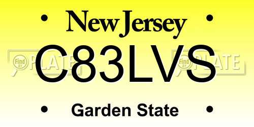 C83LVS New Jersey License Plate