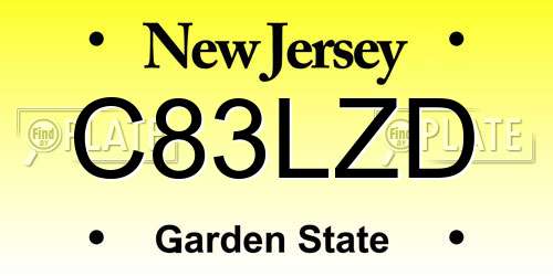 C83LZD New Jersey License Plate