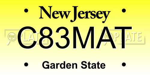 C83MAT New Jersey License Plate