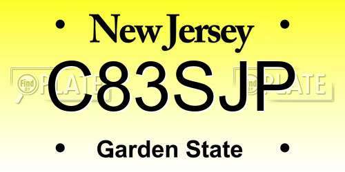 C83SJP New Jersey License Plate