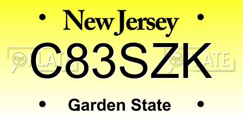 C83SZK New Jersey License Plate