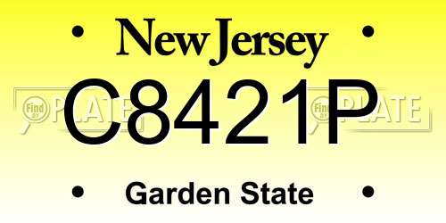 C8421P New Jersey License Plate