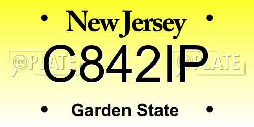 C842IP New Jersey License Plate