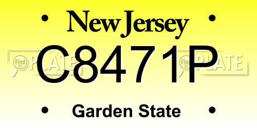 C8471P New Jersey License Plate