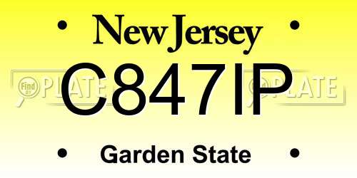 C847IP New Jersey License Plate