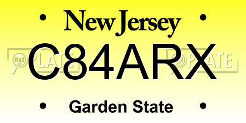 C84ARX New Jersey License Plate