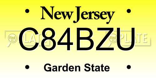 C84BZU New Jersey License Plate
