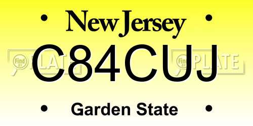 C84CUJ New Jersey License Plate