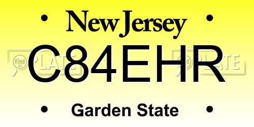 C84EHR New Jersey License Plate