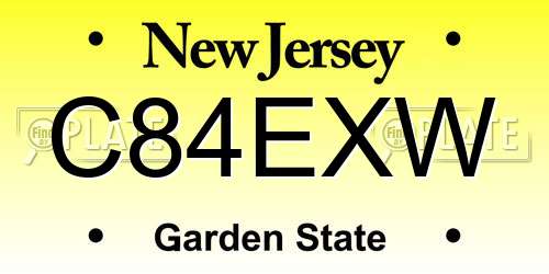 C84EXW New Jersey License Plate