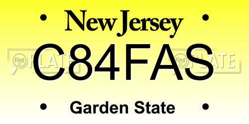 C84FAS New Jersey License Plate