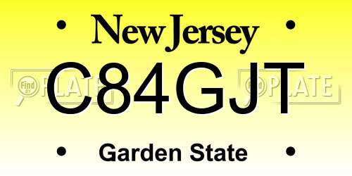 C84GJT New Jersey License Plate