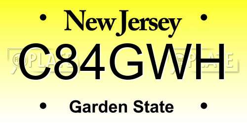 C84GWH New Jersey License Plate