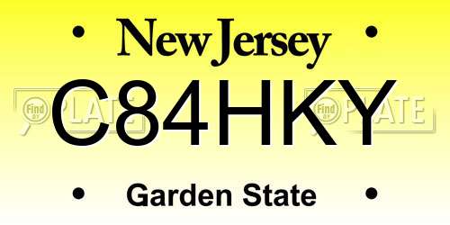 C84HKY New Jersey License Plate