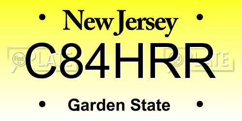 C84HRR New Jersey License Plate