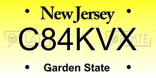 C84KVX New Jersey License Plate