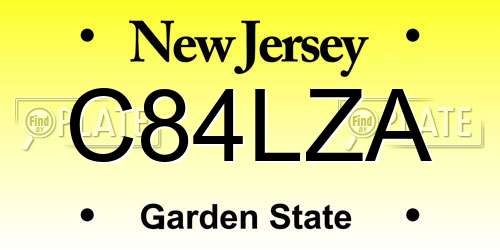 C84LZA New Jersey License Plate