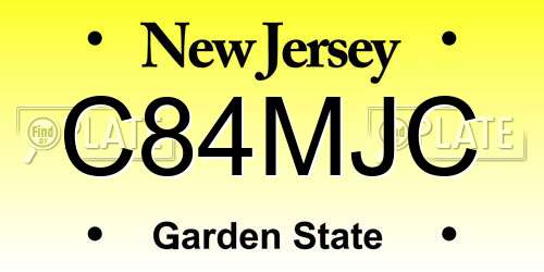 C84MJC New Jersey License Plate