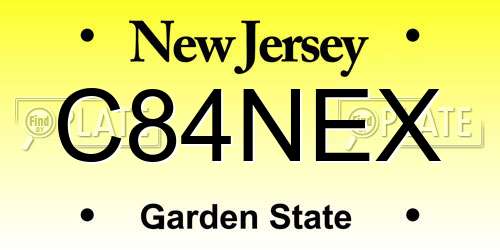 C84NEX New Jersey License Plate