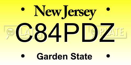 C84PDZ New Jersey License Plate