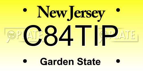 C84TIP New Jersey License Plate
