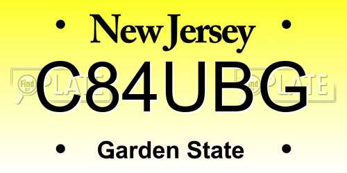 C84UBG New Jersey License Plate