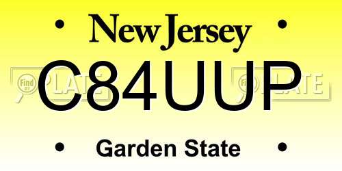C84UUP New Jersey License Plate